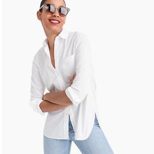 J Crew White Boy Fit Button Up Shirt
